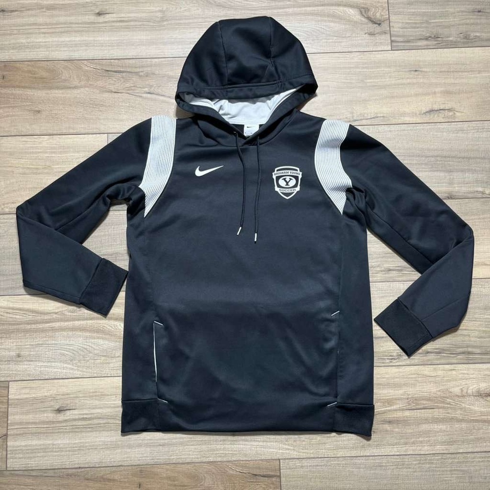Nike Mens‎ Therma-Fit Brigham Young University BYU Soccer Hoodie Size M Black